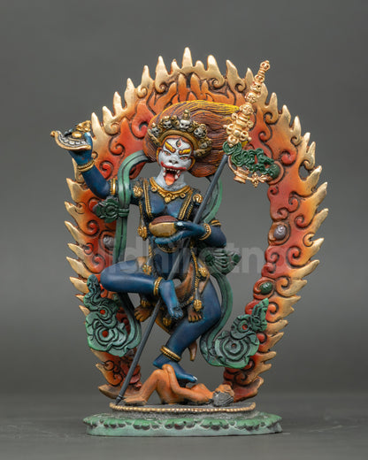 Front view: Senge Dongma Statue front view | Nepalese Lion Goddess Dakini sculpture