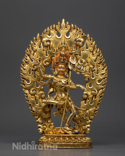 Front view Troma Nagmo Statue Black Mother Dakini hand-carved Nepalese Buddhist art