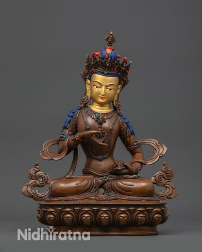 handcrafted Buddhist altar and meditation figure
