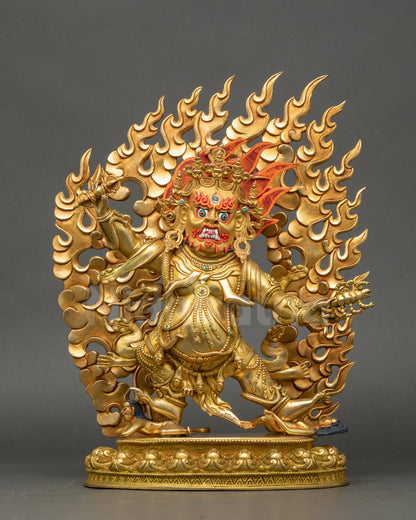 Front view of Guru Dragpo Statue | Himalayan wrathful protector deity sculpture