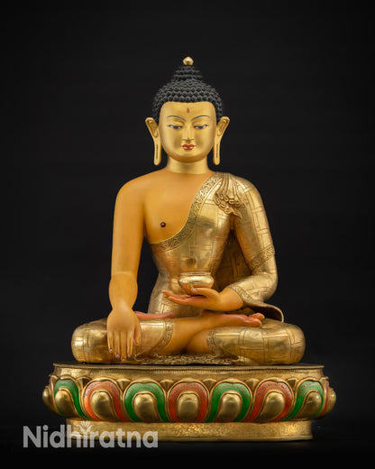 Front view of Shakyamuni Buddha Siddhartha Gautama Statue with out halo
