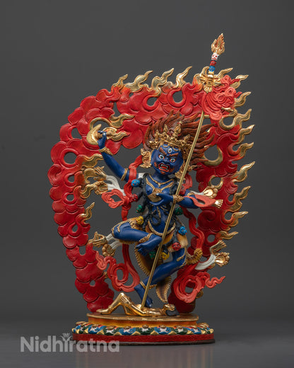 Front view of Troma Nagmo statue handcrafted dakini with vibrant acrylic colors