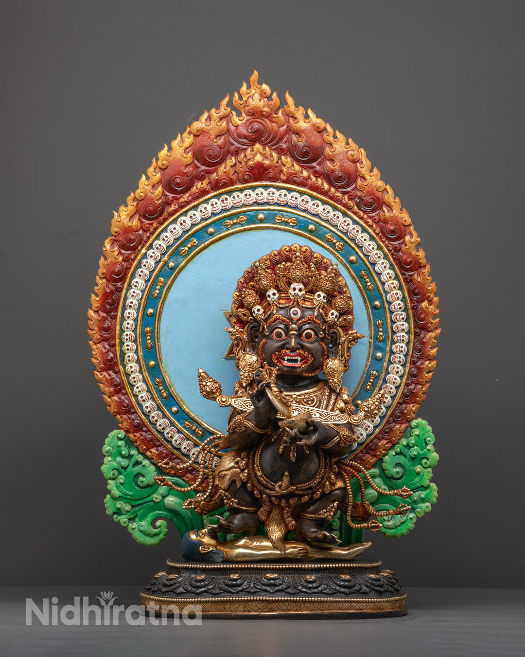 handcrafted Shakya Mahakala statue