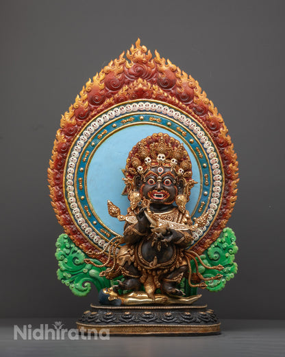 handcrafted Shakya Mahakala statue