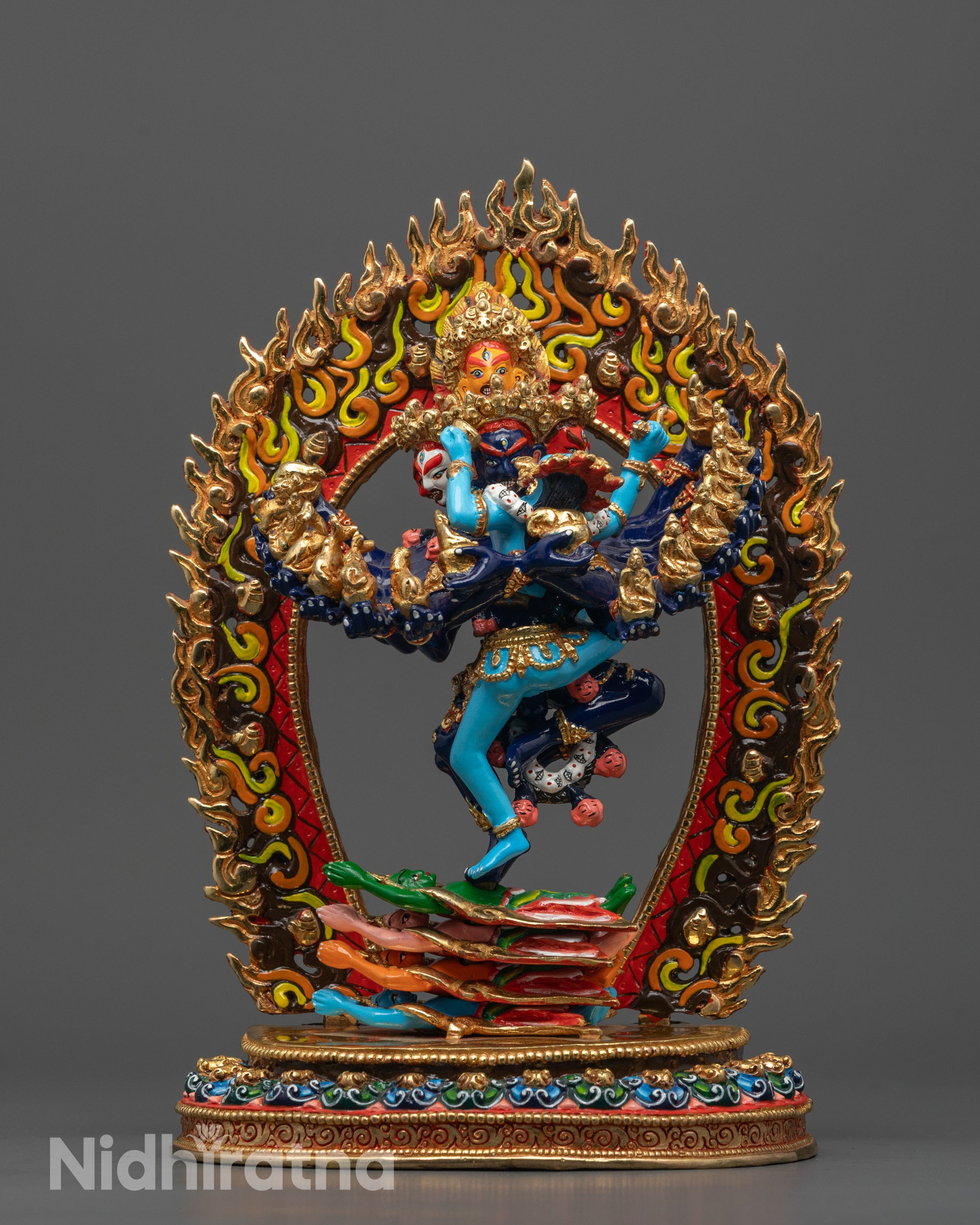 Full image of Hevajra with Consort Statue in Yab-Yum posture