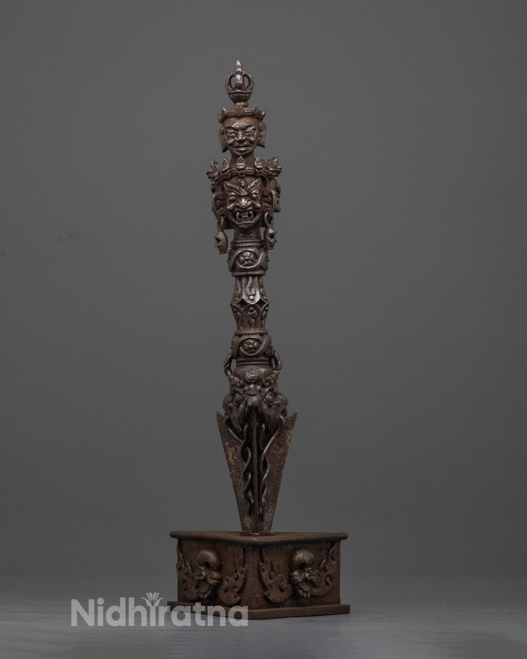 Full image of Iron Phurba Ritual Dagger Handcrafted in Nepal