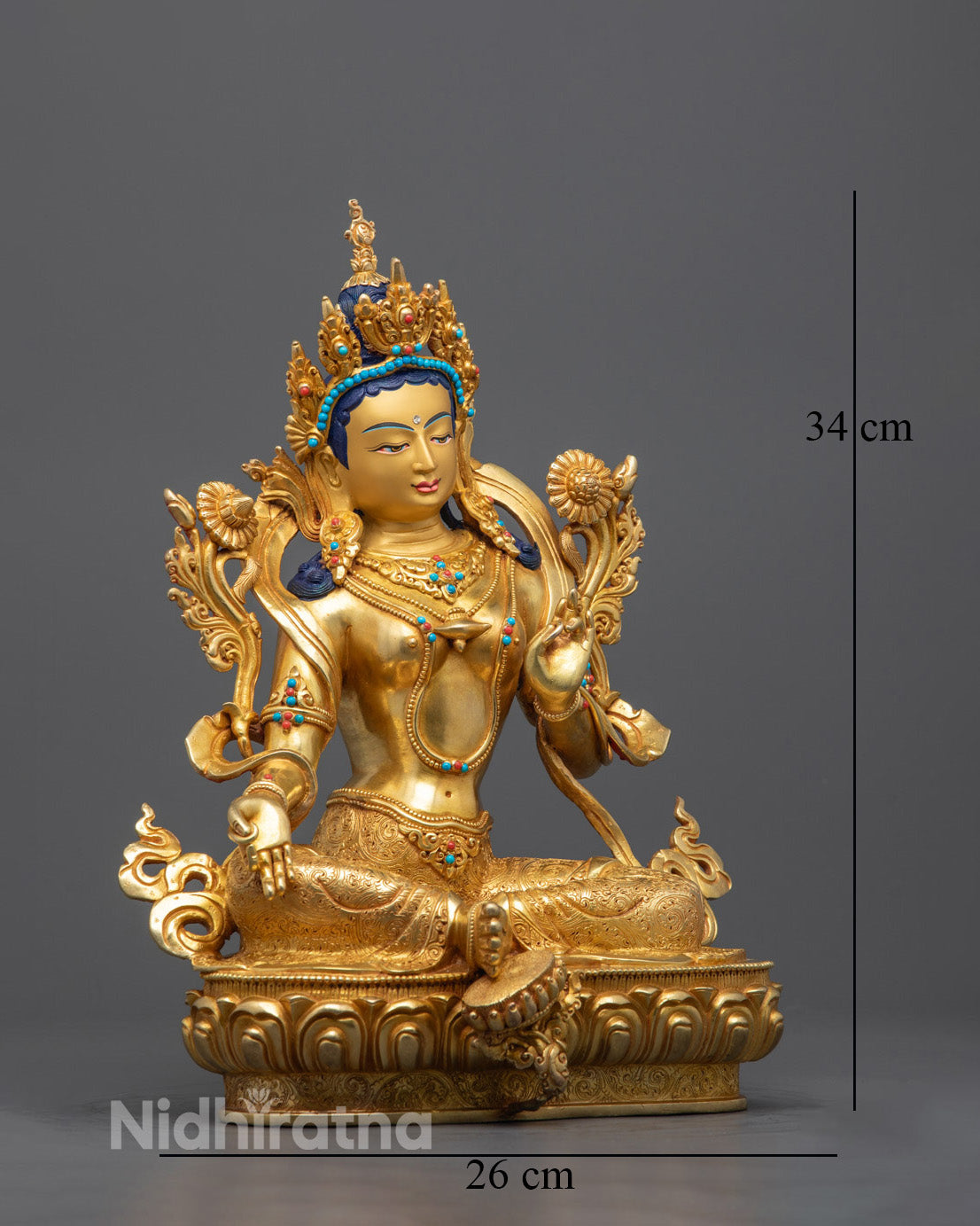 Exquisite Green Tara Buddha Statue