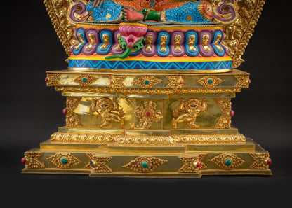 Blessed Green Tara Seated in Throne | Traditional handicraft Nepalese Statue