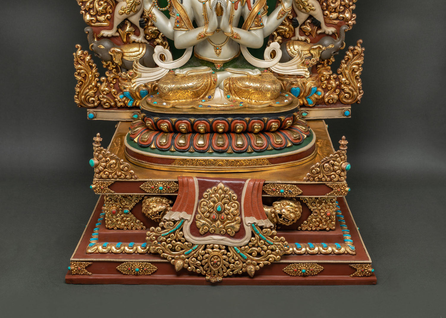 Lord Chenrezig on Celestial Throne Statue – Bodhisattva of Compassion