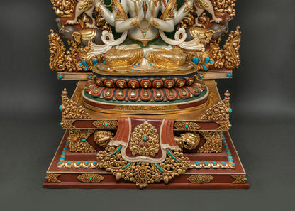 Lord Chenrezig on Celestial Throne Statue – Bodhisattva of Compassion