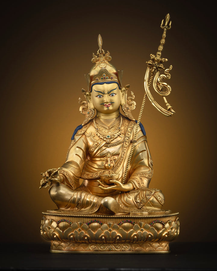 Authentic Guru Rinpoche Statue: Handmade Treasure of Vajrayana