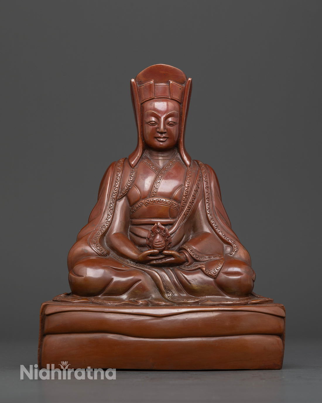 Gampopa in Oxidized Finish: The Timeless Sage of Tibetan Buddhism