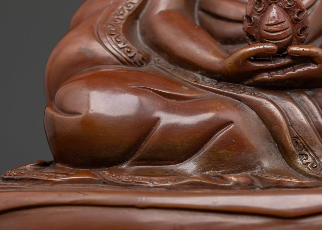 Gampopa in Oxidized Finish: The Timeless Sage of Tibetan Buddhism