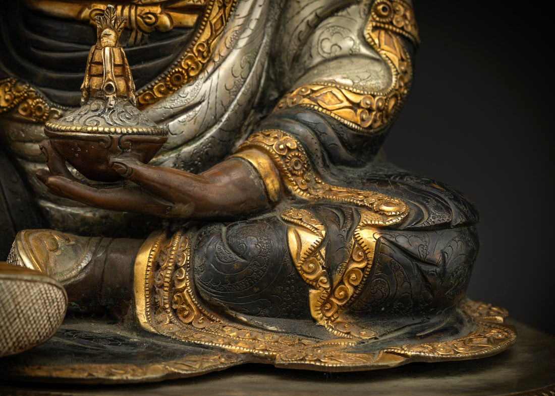 The Enlightened Master: Guru Padmasambhava Sculpted in Precious Metals