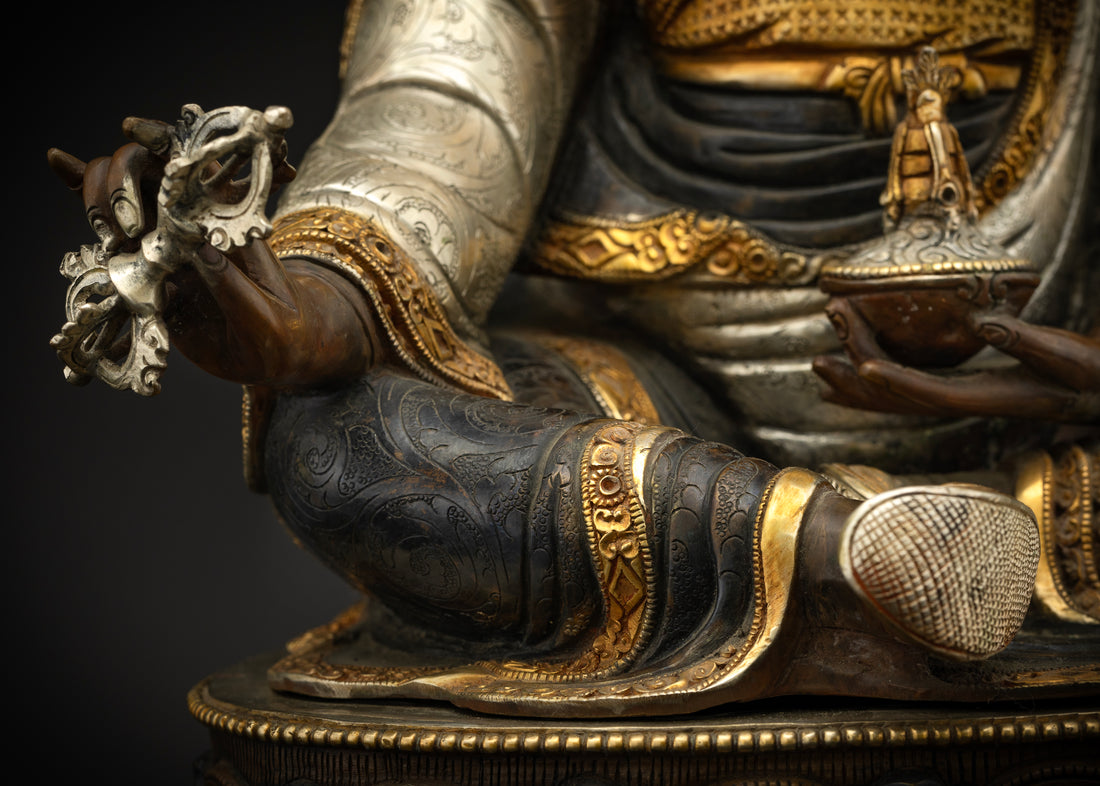 The Enlightened Master: Guru Padmasambhava Sculpted in Precious Metals