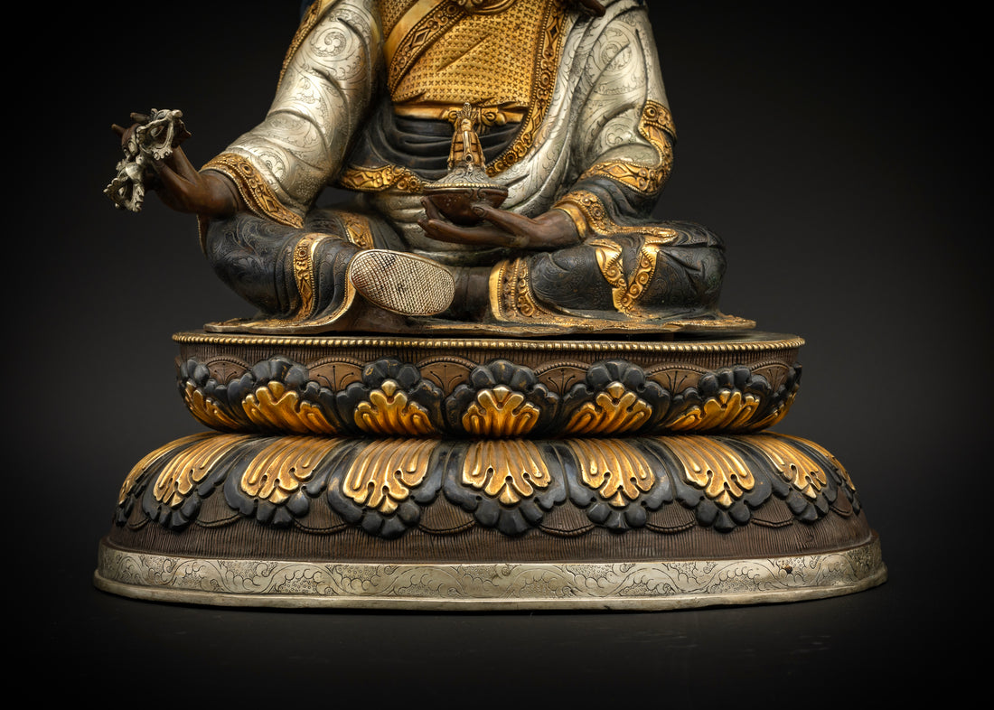 The Enlightened Master: Guru Padmasambhava Sculpted in Precious Metals