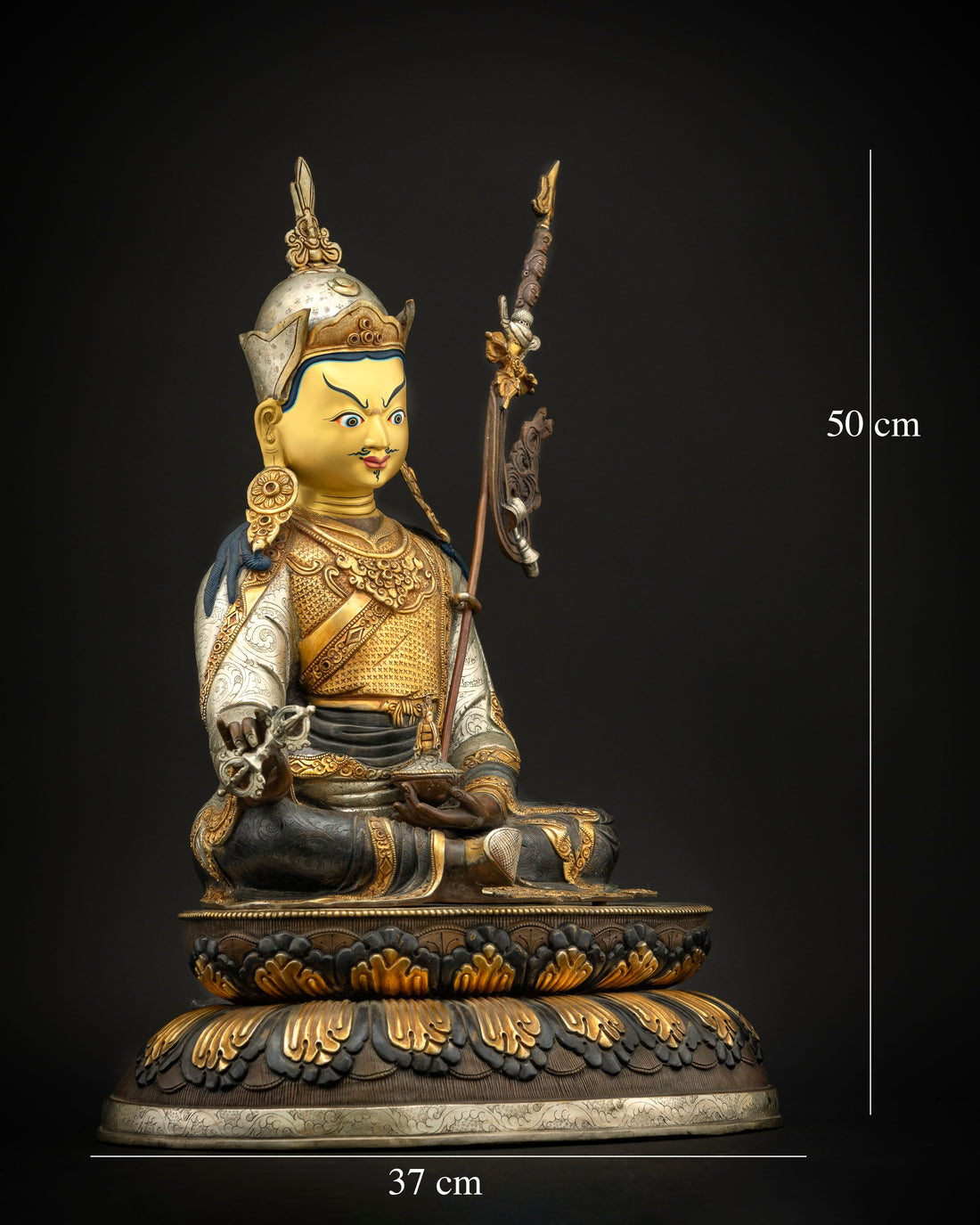 The Enlightened Master: Guru Padmasambhava Sculpted in Precious Metals