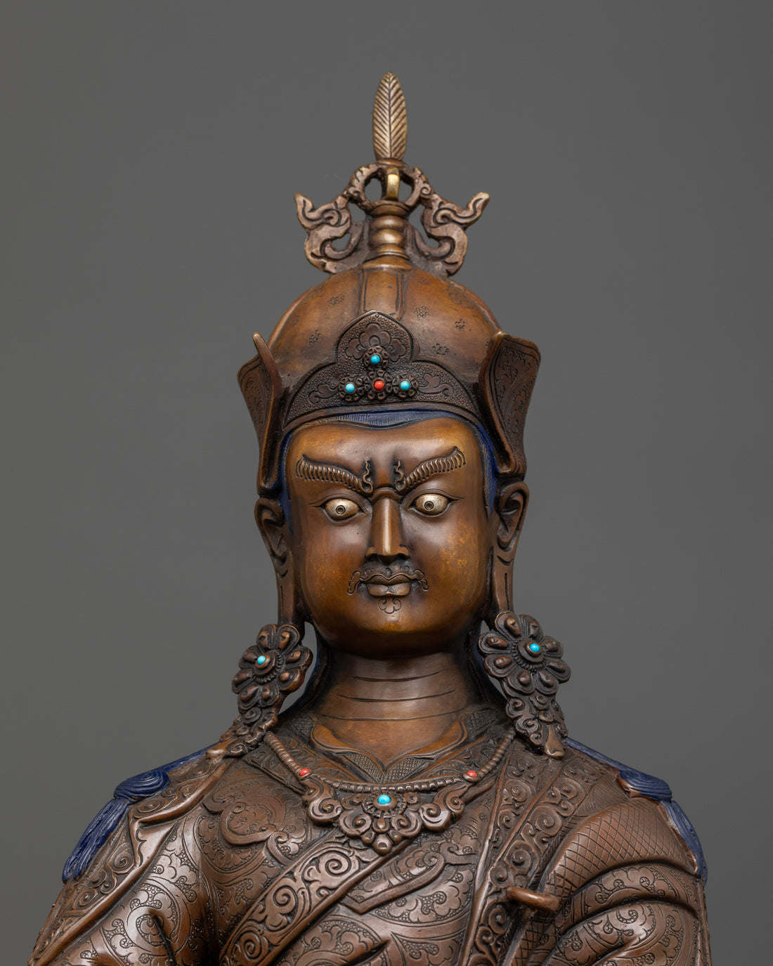 18 Inch Oxidized Padmasambhava Sculpture