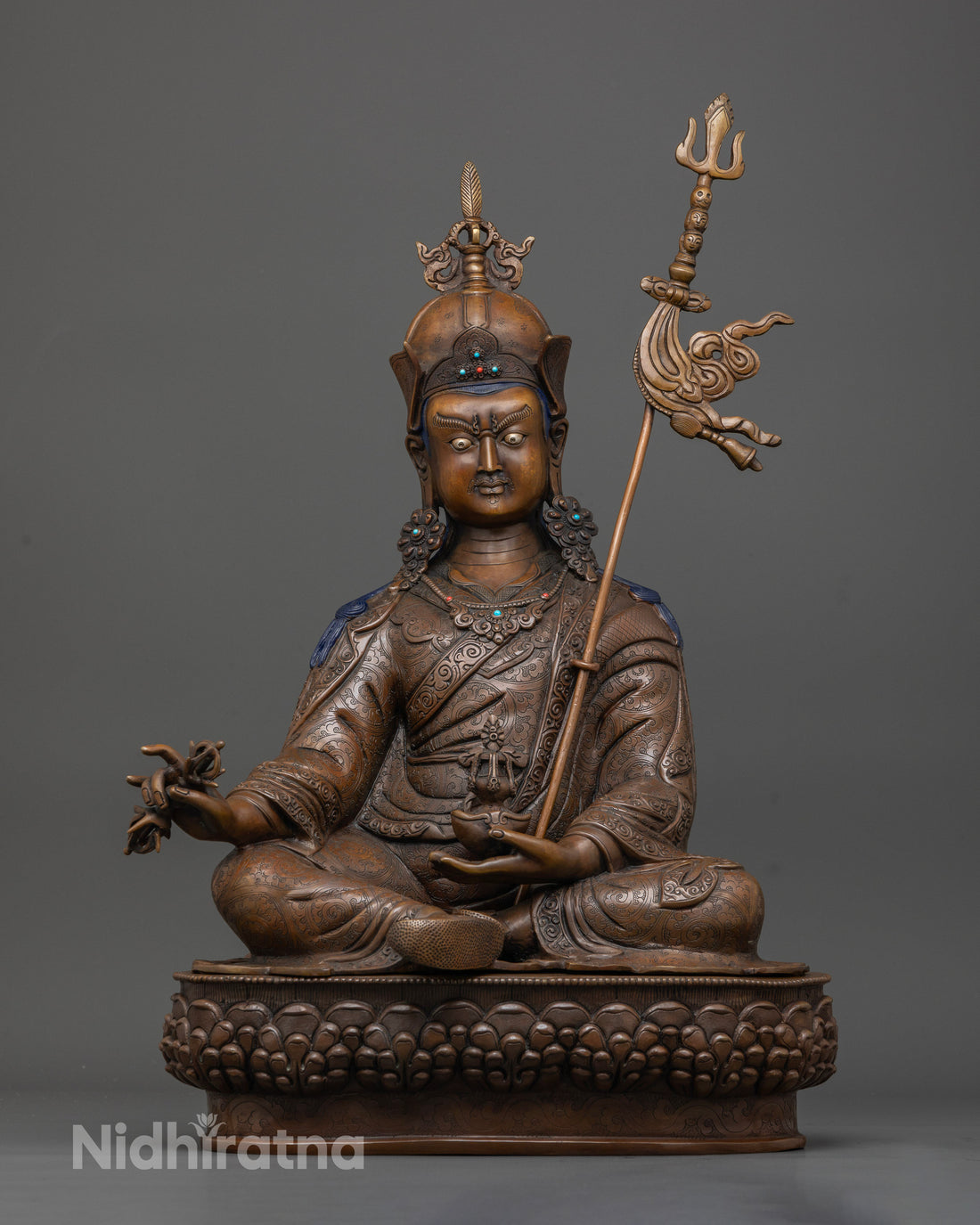 18 Inch Oxidized Padmasambhava Sculpture