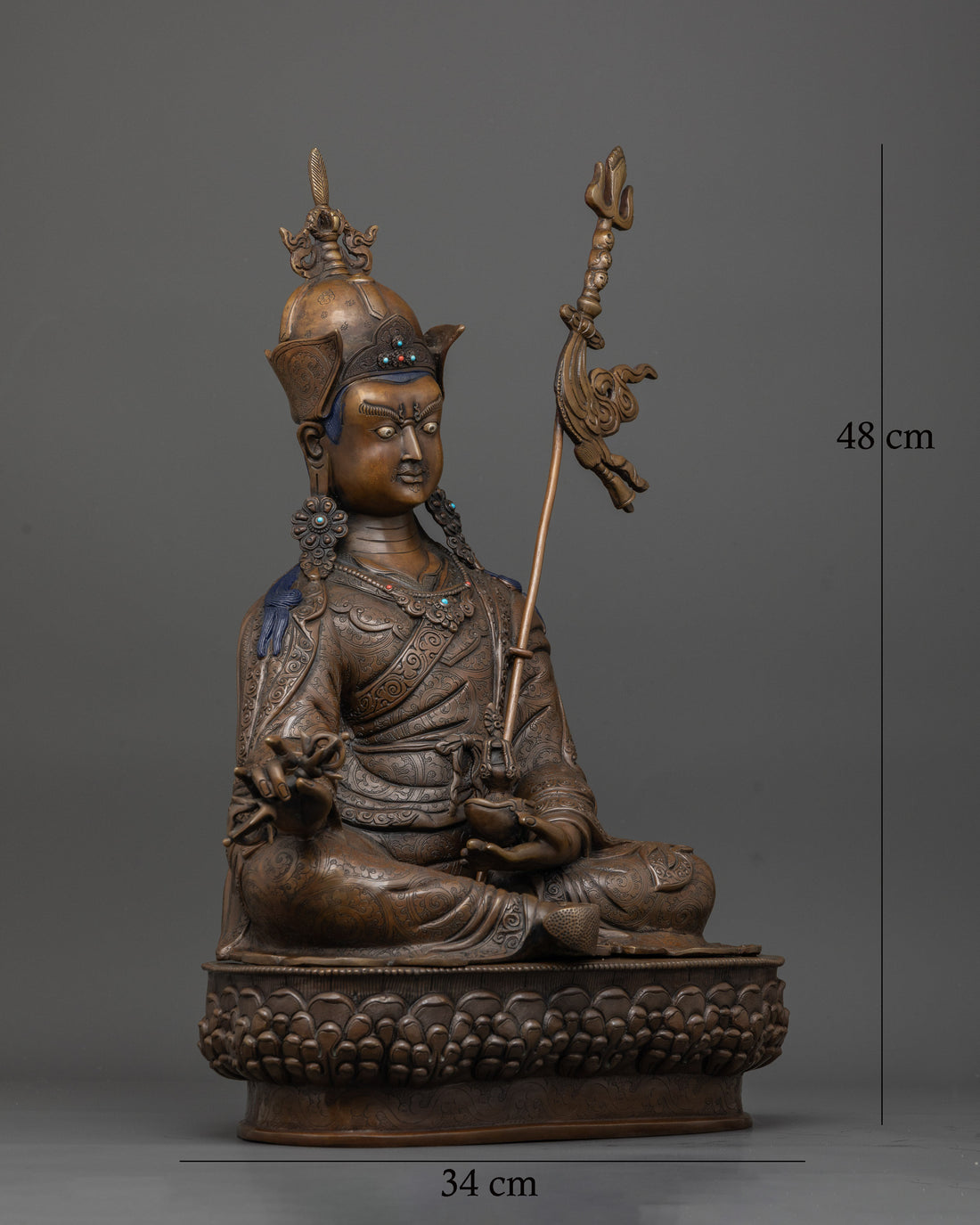 18 Inch Oxidized Padmasambhava Sculpture