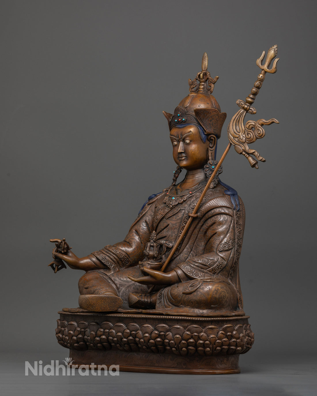 18 Inch Oxidized Padmasambhava Sculpture