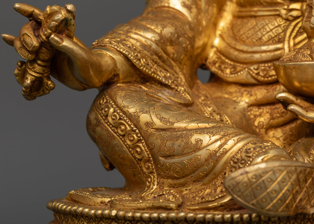 Guru Padmasambhava Sculpture Seated on Lotus Throne