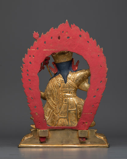 Standing Guru Rinpoche Statue in Gold Glided