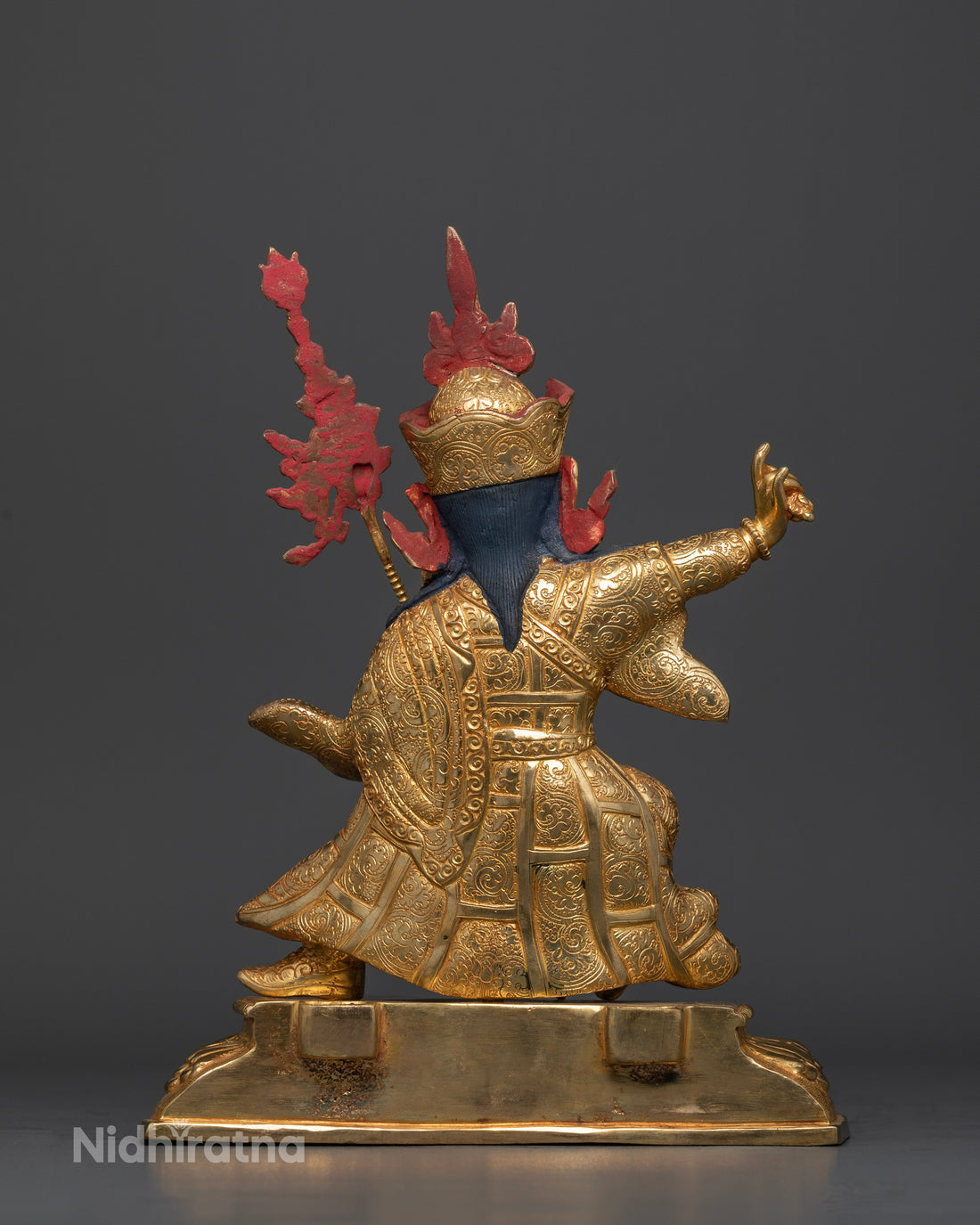 Standing Guru Rinpoche Statue in Gold Glided