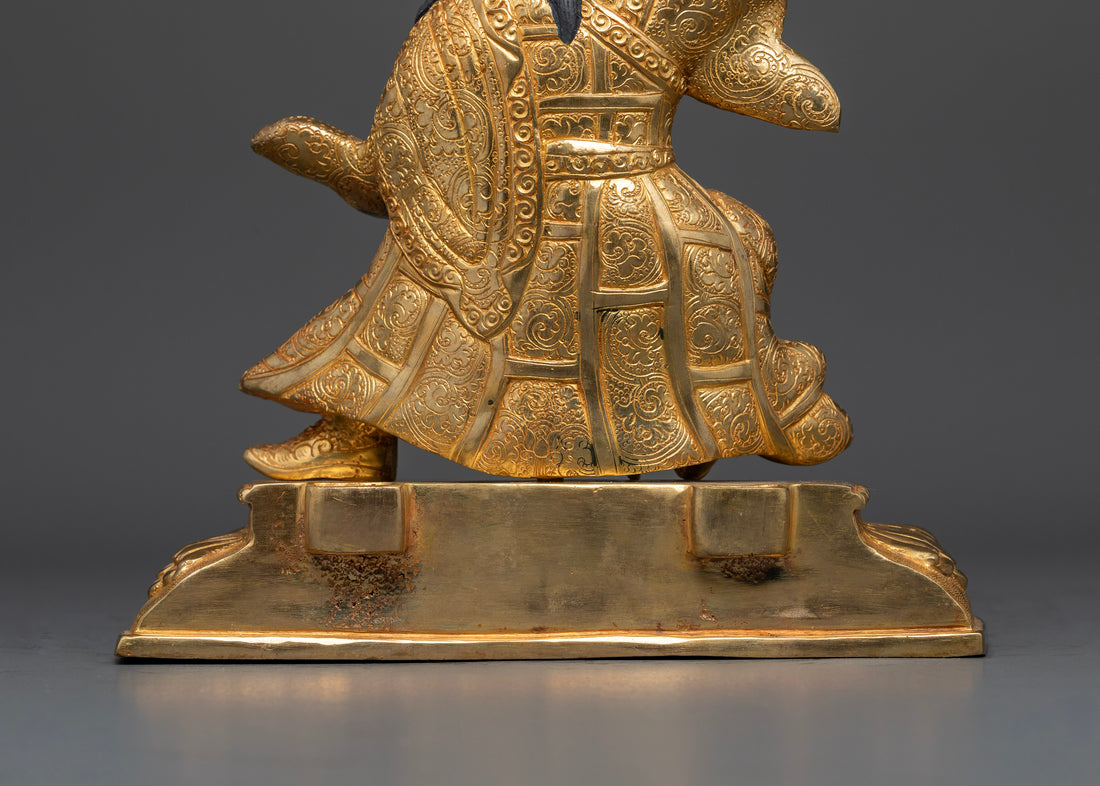 Standing Guru Rinpoche Statue in Gold Glided