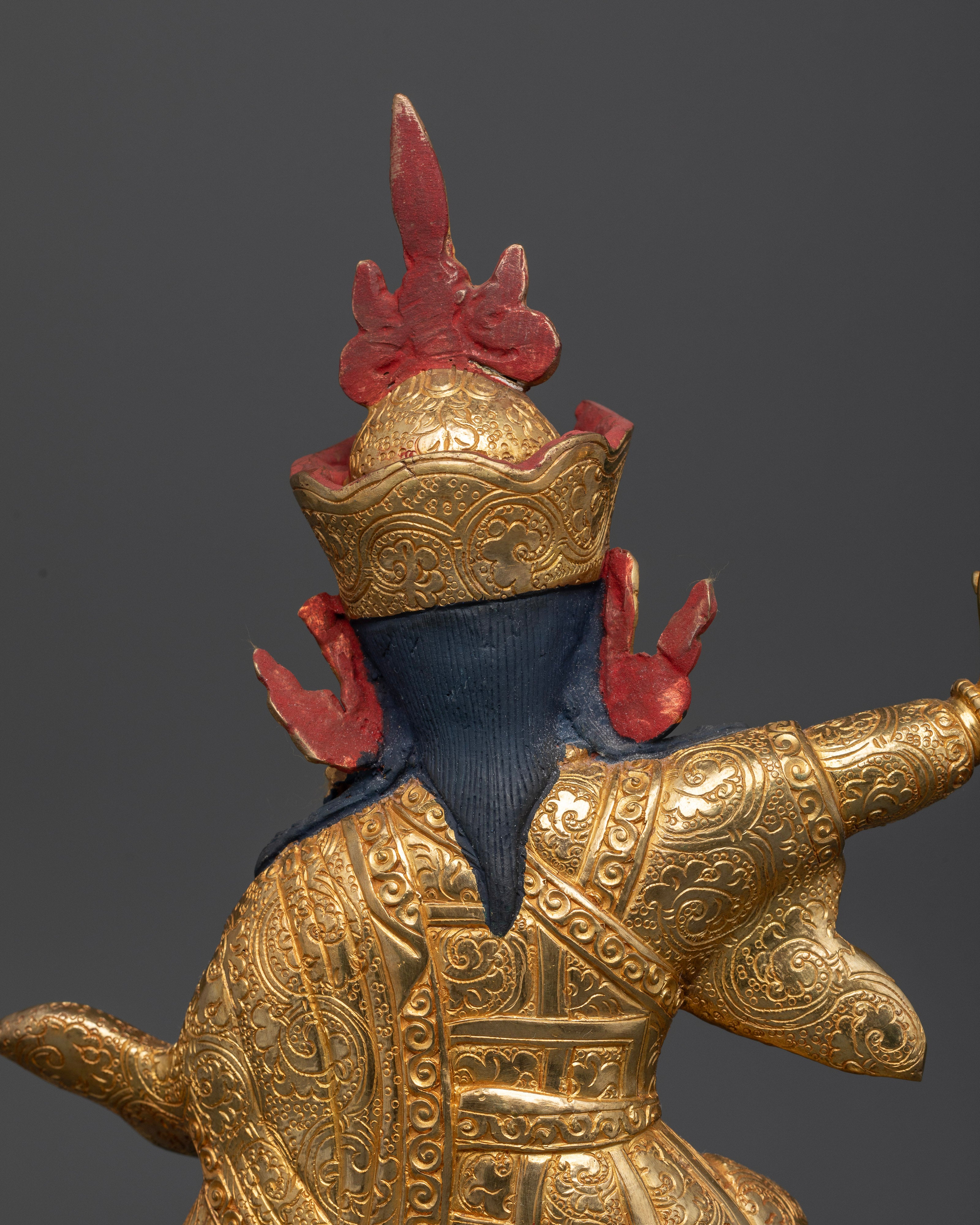 Standing Guru Rinpoche Statue in Gold Glided