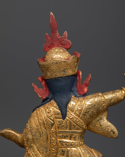 Standing Guru Rinpoche Statue in Gold Glided