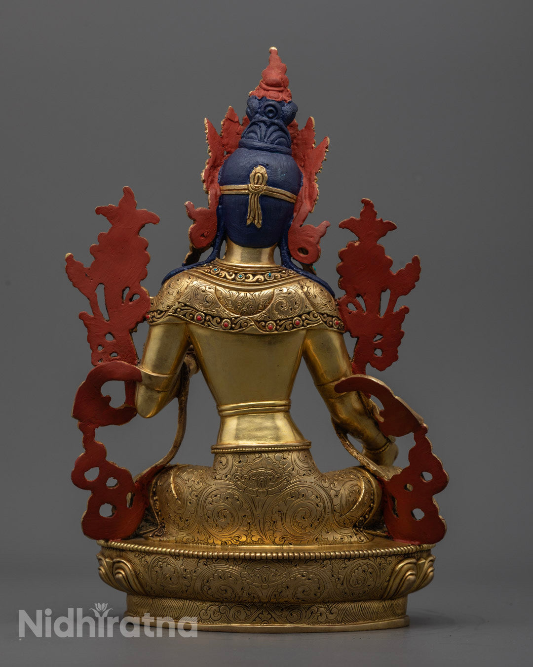 Buddhist Green Tara Sculpture | Traditional Hand Carved Statue
