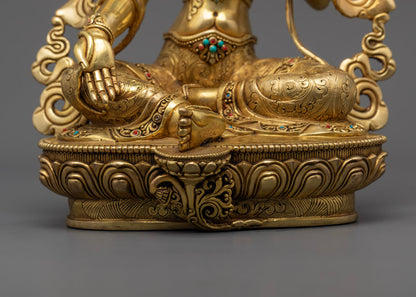 Buddhist Green Tara Sculpture | Traditional Hand Carved Statue