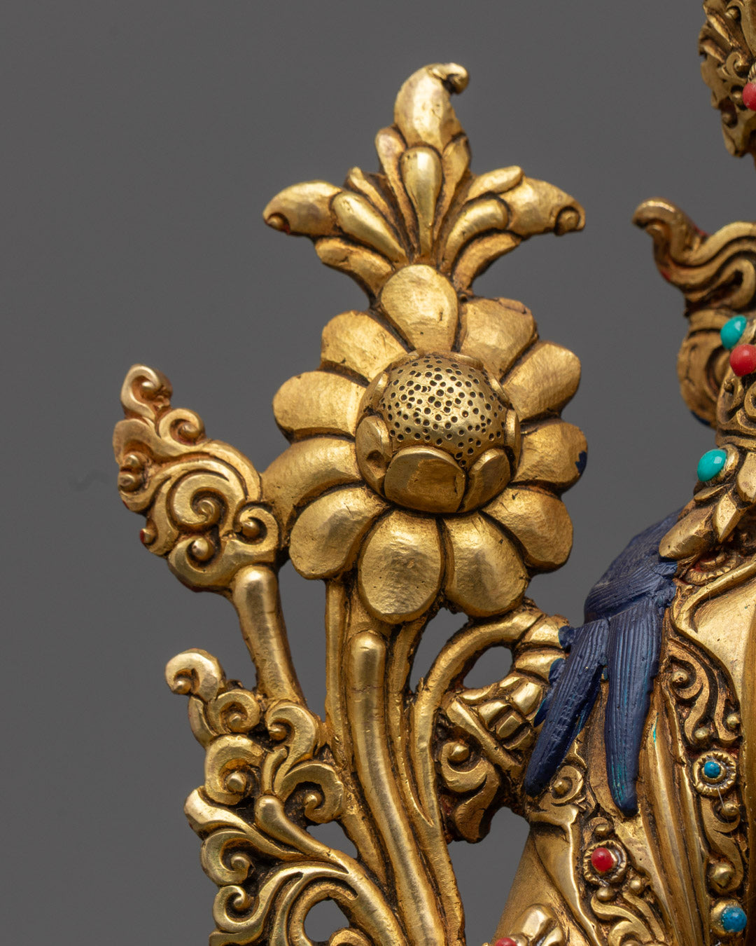 Buddhist Green Tara Sculpture | Traditional Hand Carved Statue