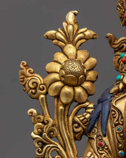 Buddhist Green Tara Sculpture | Traditional Hand Carved Statue