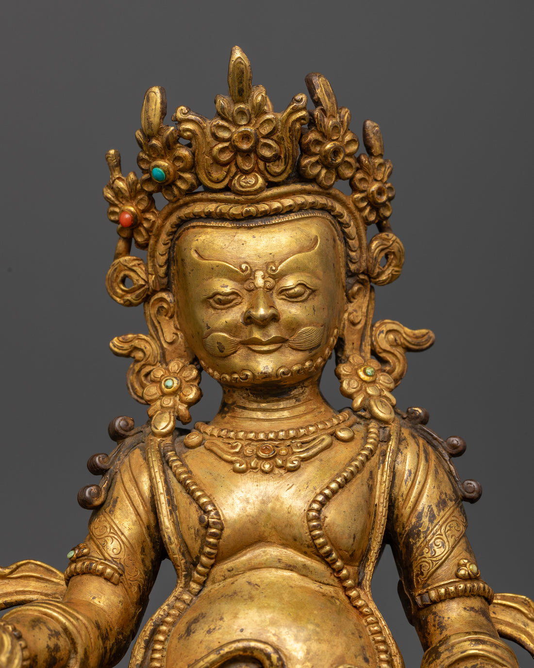 Antique Dzambhala Statue: Rare Wealth Deity Artifact