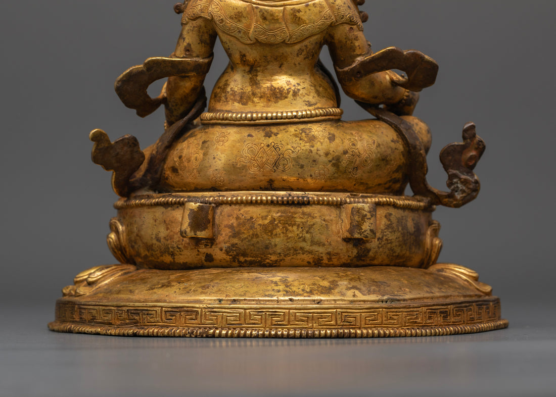 Antique Dzambhala Statue: Rare Wealth Deity Artifact