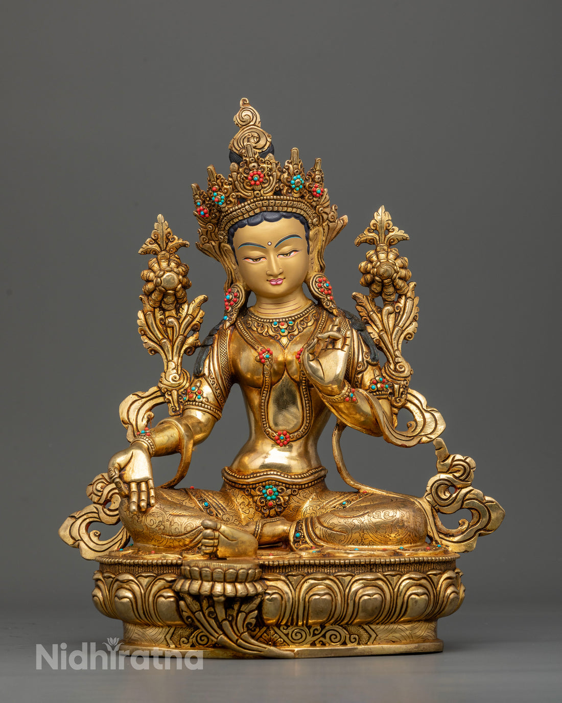 Green Tara Statue: Mother of Compassion & Savior