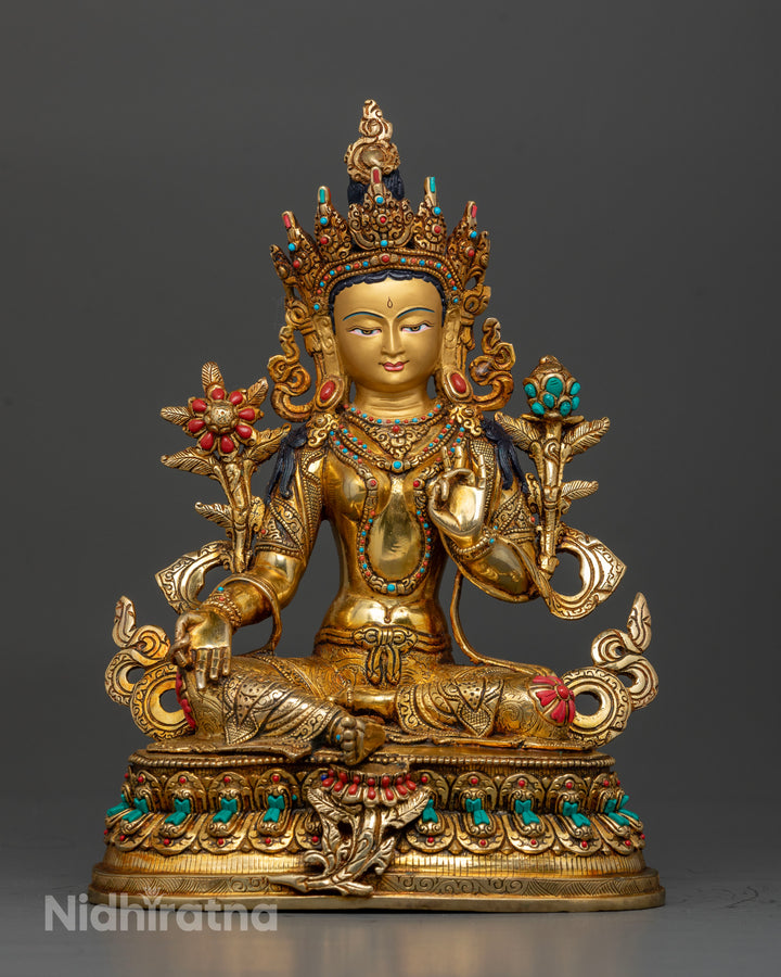 Exquisite Handcrafted Mother Green Tara Statue