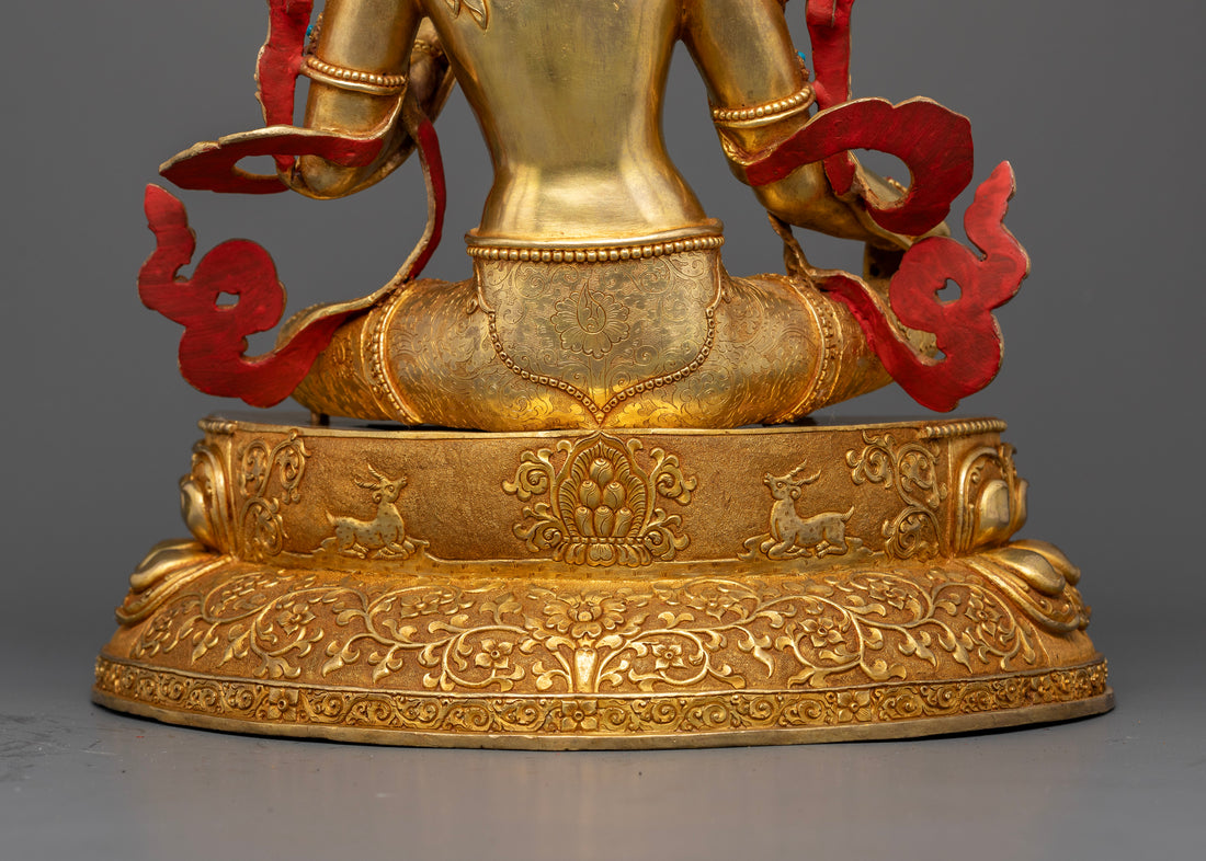 Green Tara: The Goddess of Liberation in Gold Gilded Splendor