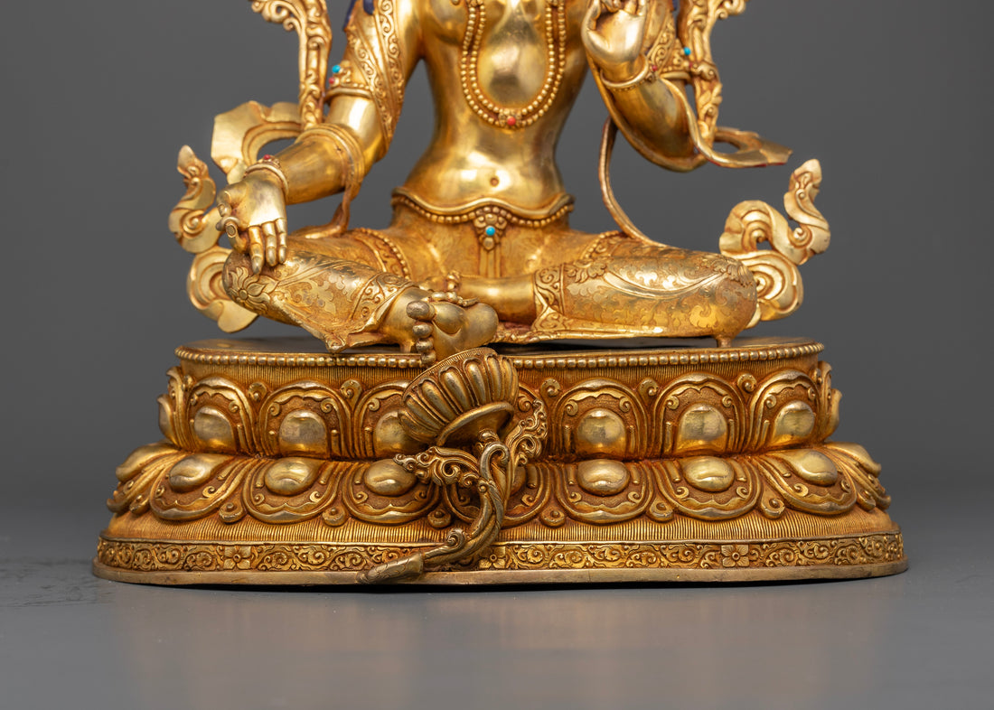 Green Tara: The Goddess of Liberation in Gold Gilded Splendor