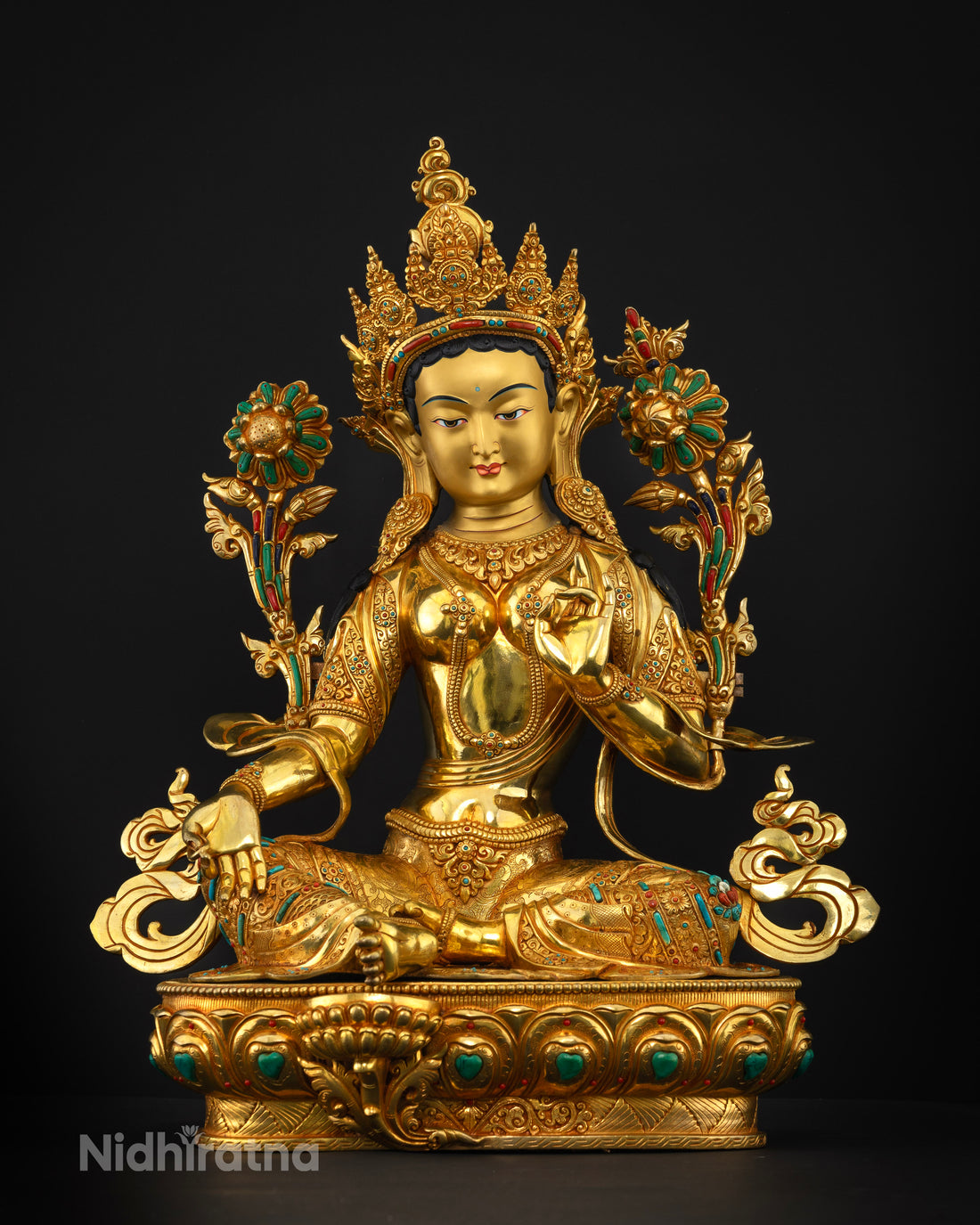 Green Tara Statue for Fulfilling Prayers and Safeguarding Devotees