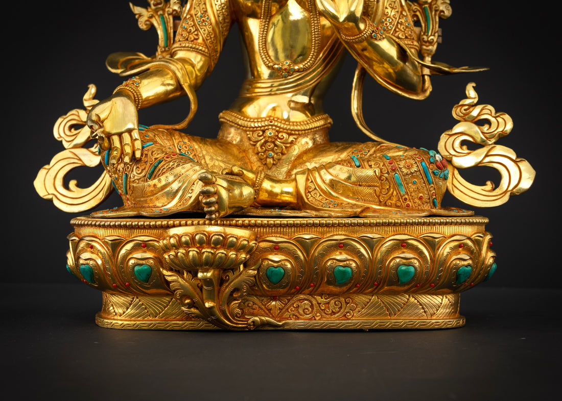 Green Tara Statue for Fulfilling Prayers and Safeguarding Devotees