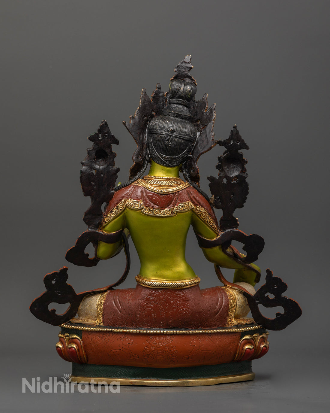 Elegant 13.5 Inch Green Tara Statue for Serenity