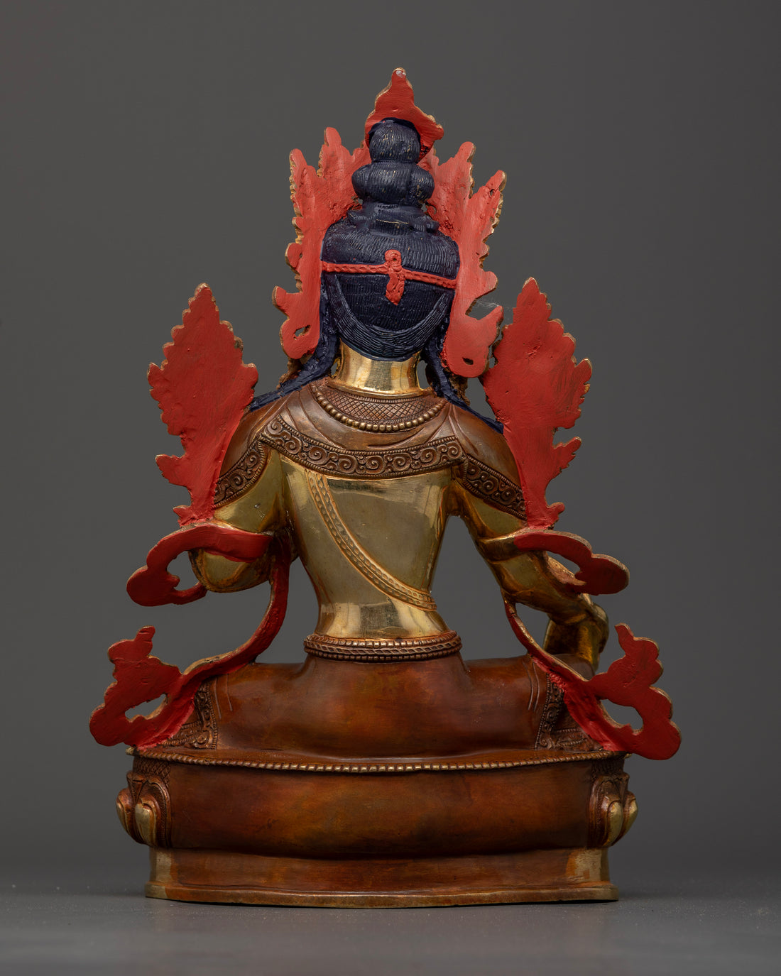 Half Oxidized and Half Gold Dolma (Green Tara) Statue