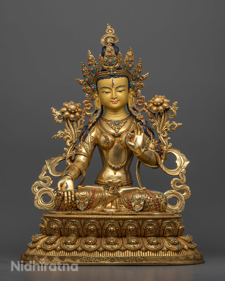 Premium White Tara Statue: Elegant Buddhist Art for Spiritual Healing