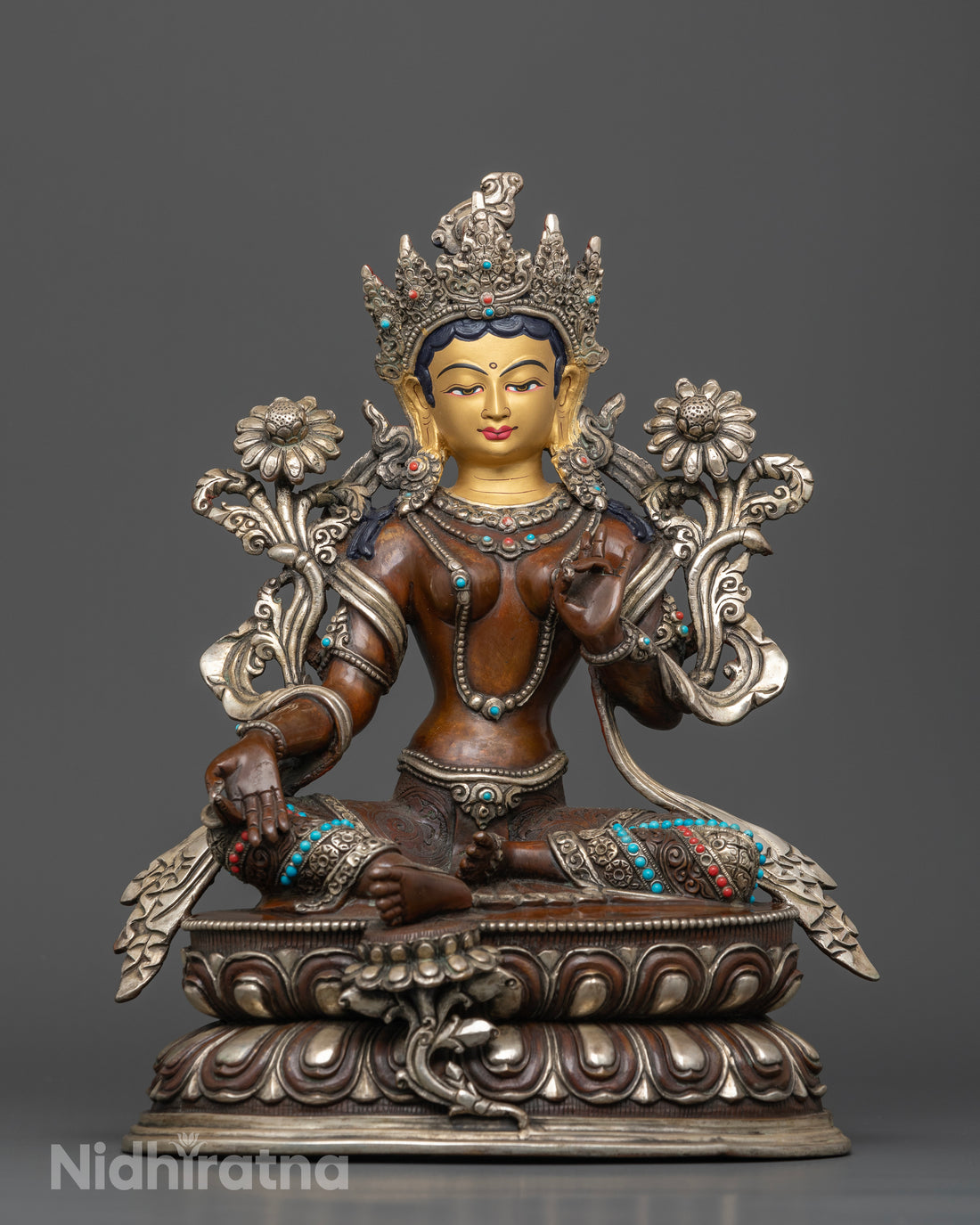 Oxidized Green Tara: The Goddess of Compassion and Enlightenment