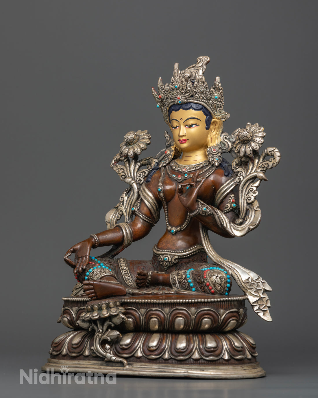 Oxidized Green Tara: The Goddess of Compassion and Enlightenment