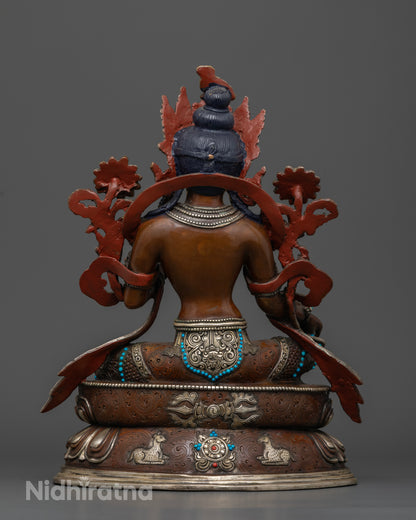 Oxidized Green Tara: The Goddess of Compassion and Enlightenment