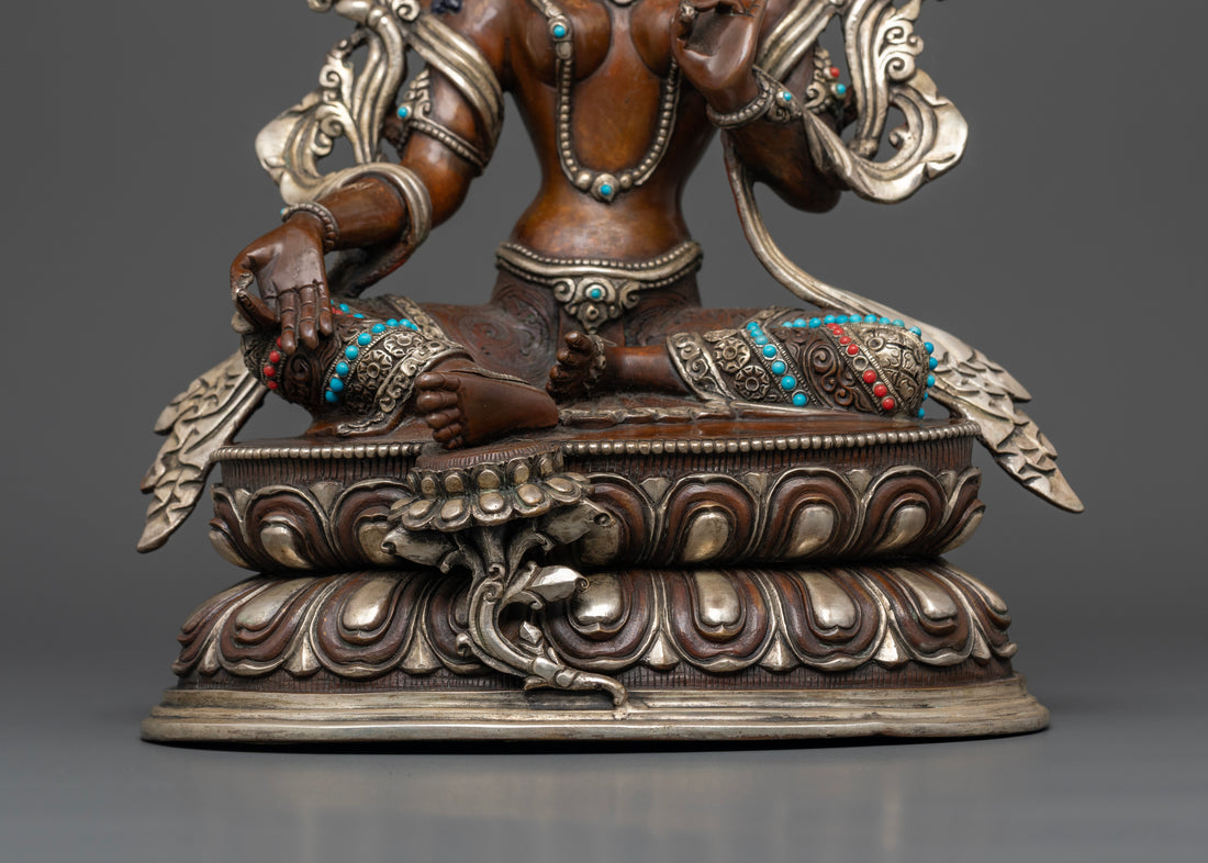 Oxidized Green Tara: The Goddess of Compassion and Enlightenment